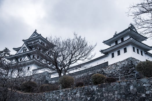 Gujohachiman castle, the beautiful historical castle on the top of moutain, Japan photo