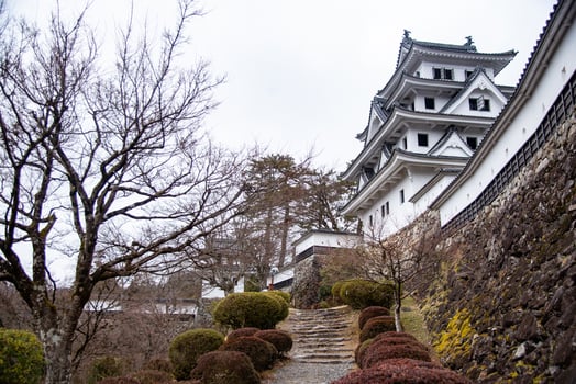 Gujohachiman castle, the beautiful historical castle on the top of moutain, Japan photo