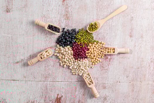 Mix pulse bean on wood background. photo