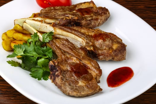 Grilled lamb chops photo