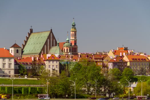 Warsaw, Poland. Old Town - famous Royal Castle. UNESCO World Heritage Site. photo