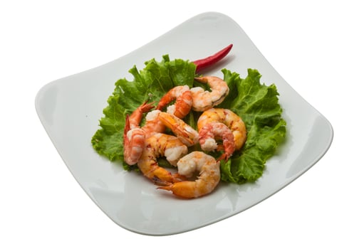 Unshelled king prawn photo