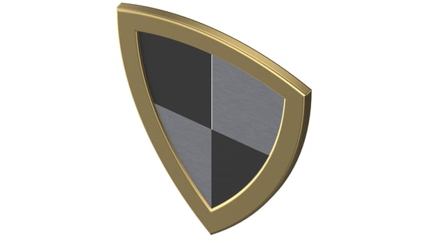 gold black and white stripes shield medieval 3d illustration render photo