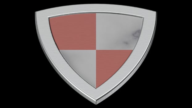 shield silver medieval red 3d illustration render photo