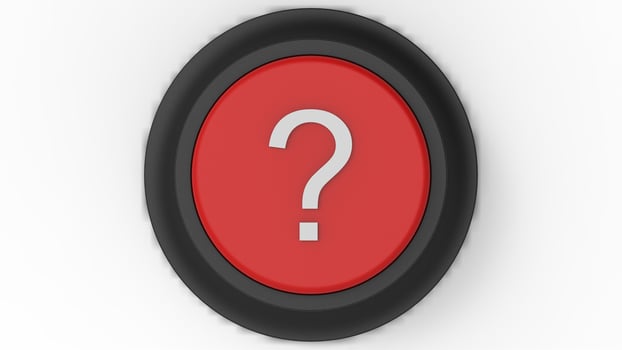 question mark red button isolated 3d illustration render photo