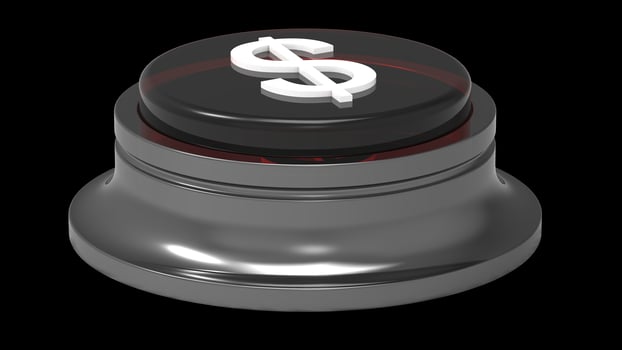 button red dollar money and white isolated 3d illustration render photo