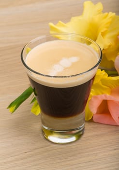Espresso with flower photo