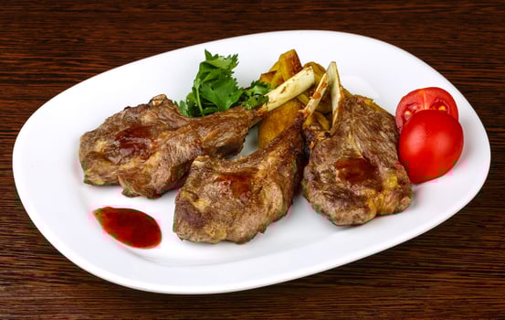 Grilled lamb chops photo
