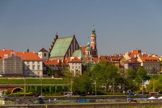 Warsaw, Poland. Old Town - famous Royal Castle. UNESCO World Heritage Site. photo
