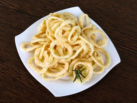 Fried onion rings photo