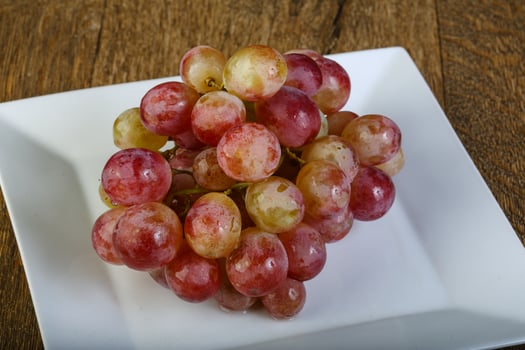Grape on plate photo