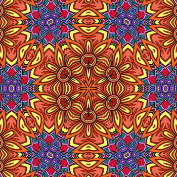 Colorful Mandala Flowers Pattern Boho Symmetrical 613 photo