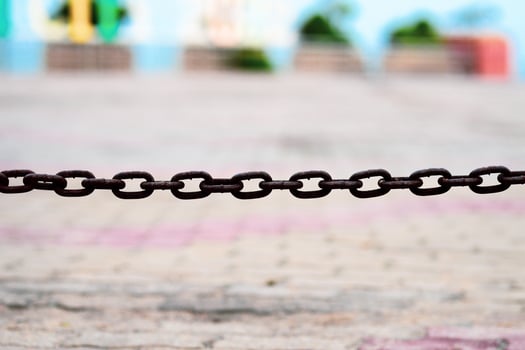 Chains blocked in the no-entry zone photo