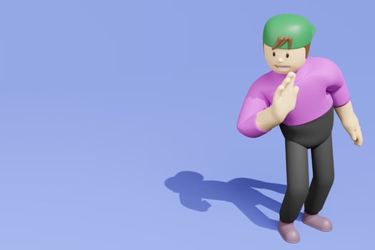 3D illustration of a man whispering his secret Suitable for use in advertising, business photo