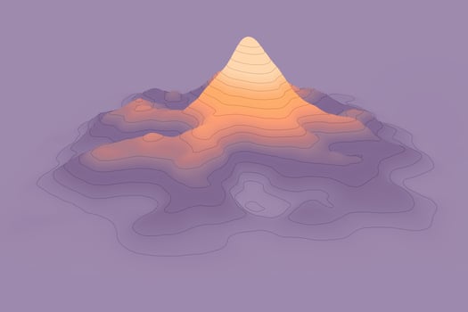 Line topographic map contour background. Abstract geographic 3d illustration. Gradient mountain hiking trail over terrain photo