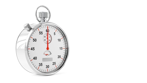 Vintage stopwatch made from metal that looks glossy on white background. photo