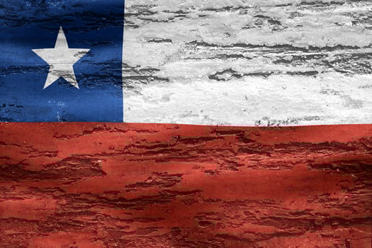 Chile flag - realistic waving fabric flag photo