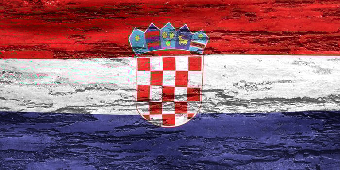3D-Illustration of a Croatia flag - realistic waving fabric flag photo