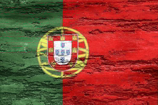 3D-Illustration of a Portugal flag - realistic waving fabric flag photo
