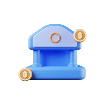 3d illustration of bank icon on white background. 3d illustration photo