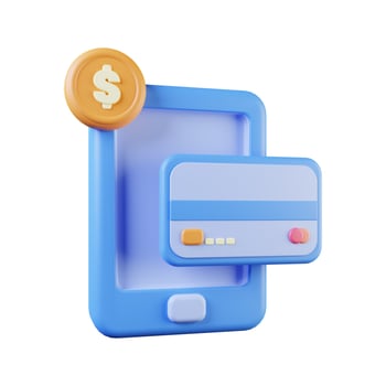 3d illustration of online payment icon on white background. 3d illustration photo