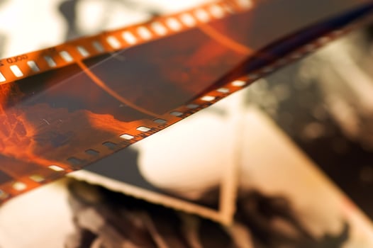 Old film strip and photos background