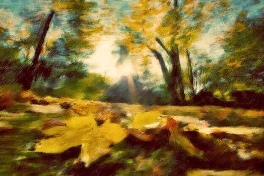 Autumn park vintage painting. photo