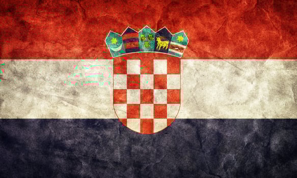 Croatia grunge flag. Item from my vintage, retro flags collection photo