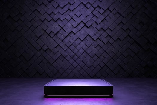 Podium display, Futuristic pedestal for product presentation photo