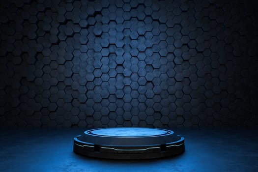 Podium display, Futuristic pedestal for product presentation photo