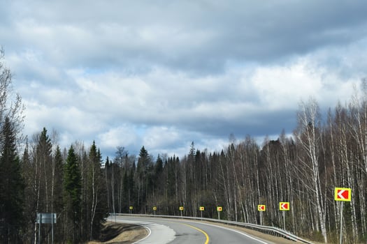 highway among the taiga in Eastern Siberia photo