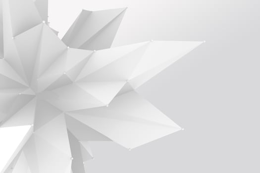 White polygon background with realistic shadows. Digital acute 3d rendering poly reduction photo