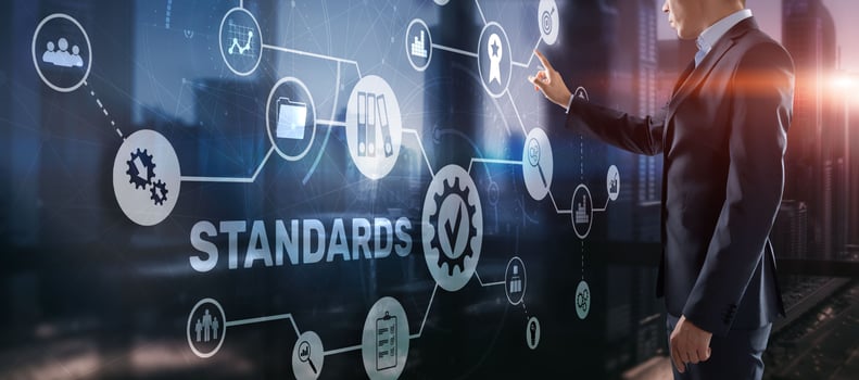 Standard Quality Control Guarantee Internet Business Technology Concept Mixed Media photo