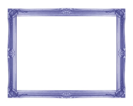 Blue picture frame on white background. photo