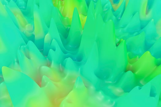 Bright green liquid gradient background. Stylish vibrant wavy blur texture. Abstract smooth blurred fluid 3d rendering wallpaper photo