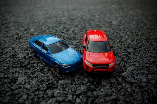 Car accident scene. Insurance, traveling, transportation concept. photo