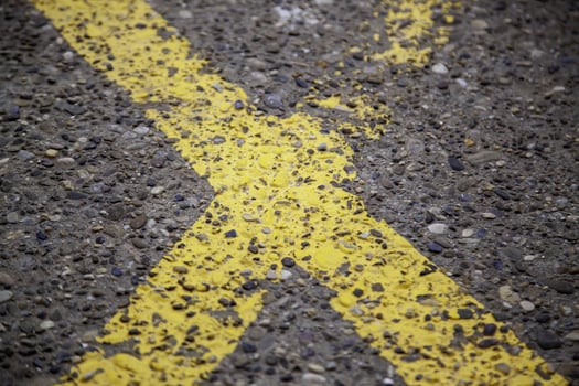 Yellow lines on the asphalt photo