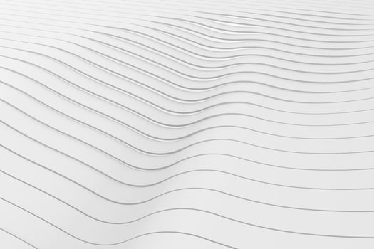 White background with volume lines. Abstract three-dimensional wave band 3d rendering photo
