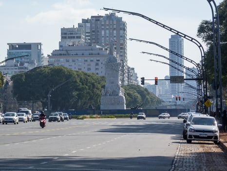 Buenos Aires, Argentina. 2019. Libertador avenue, view to Monumento de los Espaoles photo