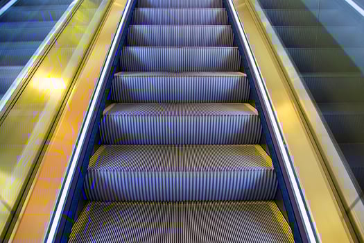 Escalator closeup detail photo