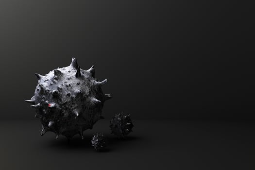 virus on black background 3d rendering photo