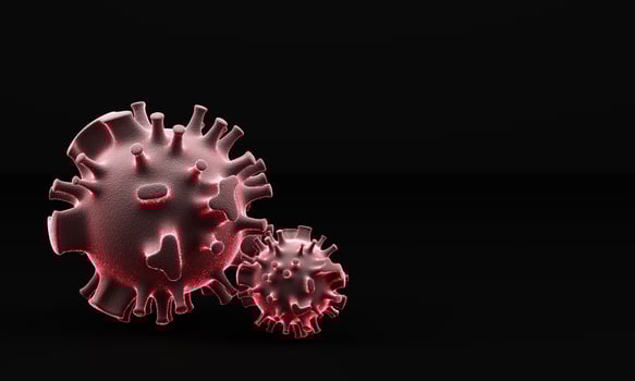 Coronavirus COVID-19 The virus model is realistic 3d rendering photo