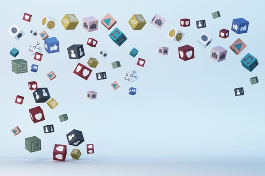 social media icon Heart Emoji and icon box. 3d rendering photo