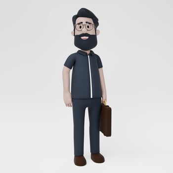 3D Business Man Confident Stand photo