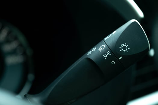 Control lever to turn on and off the headlights of the car photo