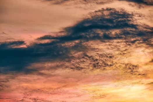 Beautiful dramatic sky and clouds in the sunset photo