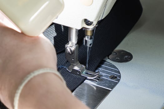 A sewing production, tailoring close-up photo