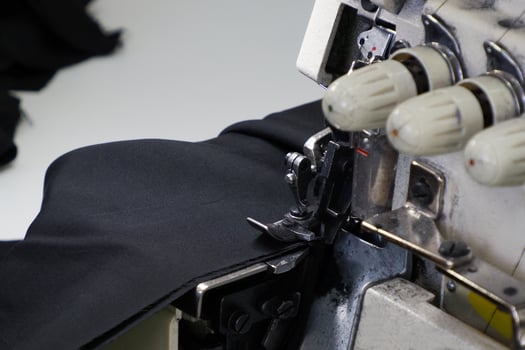 A sewing production, tailoring close-up photo