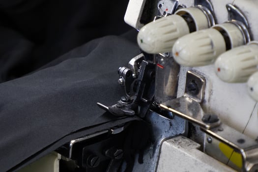 A sewing production, tailoring close-up photo