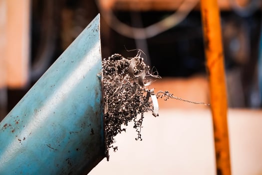 Scrap metal or scrap for recycling in factory containers photo